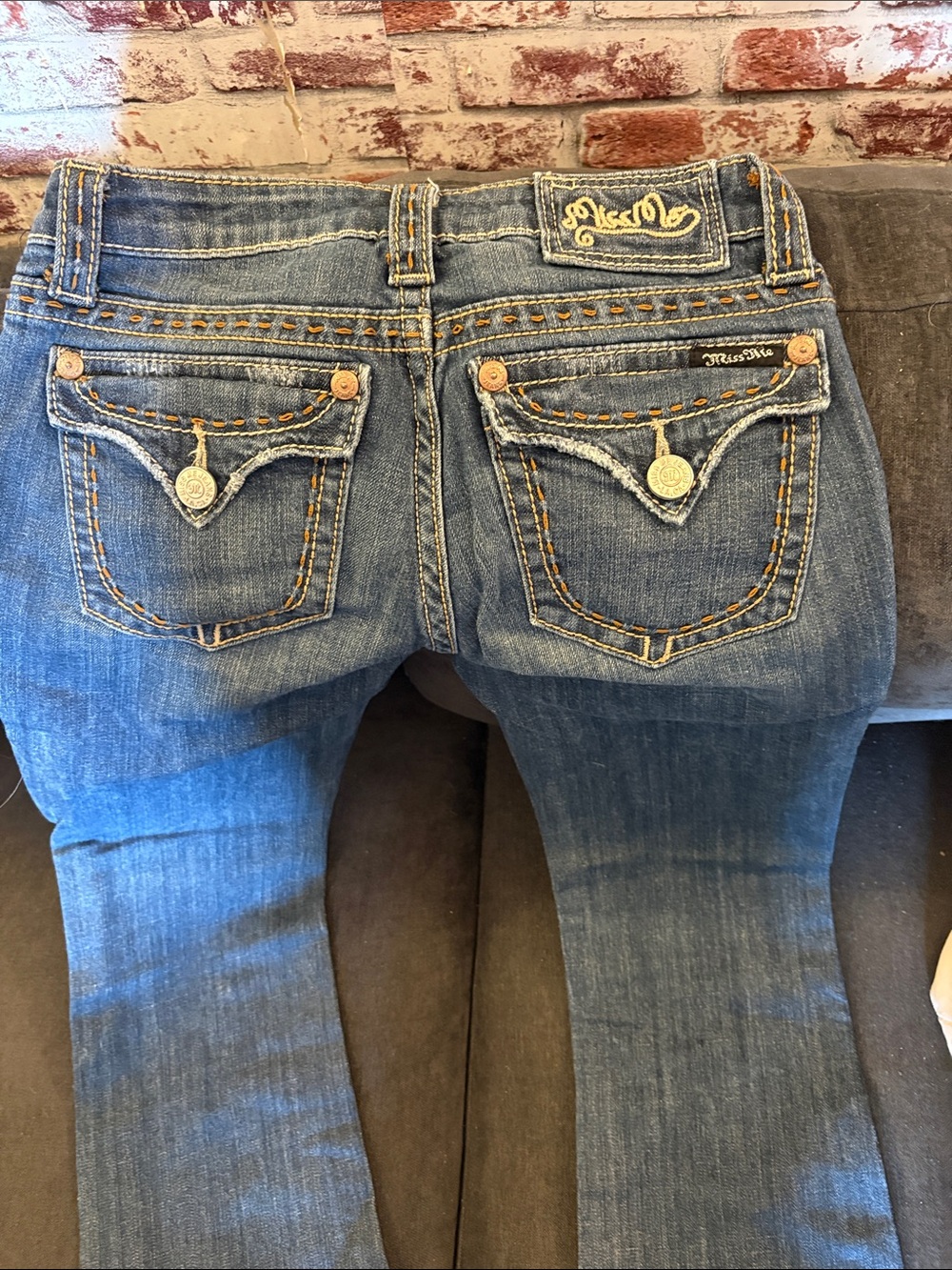 Miss Me Medium Blue Bootcut Jeans with Embellished Back Pockets